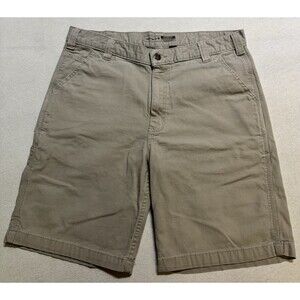 Carhartt Rugged Flex Relaxed Fit Cargo Canvas Work Shorts Tan Mens 36 BS2514-M